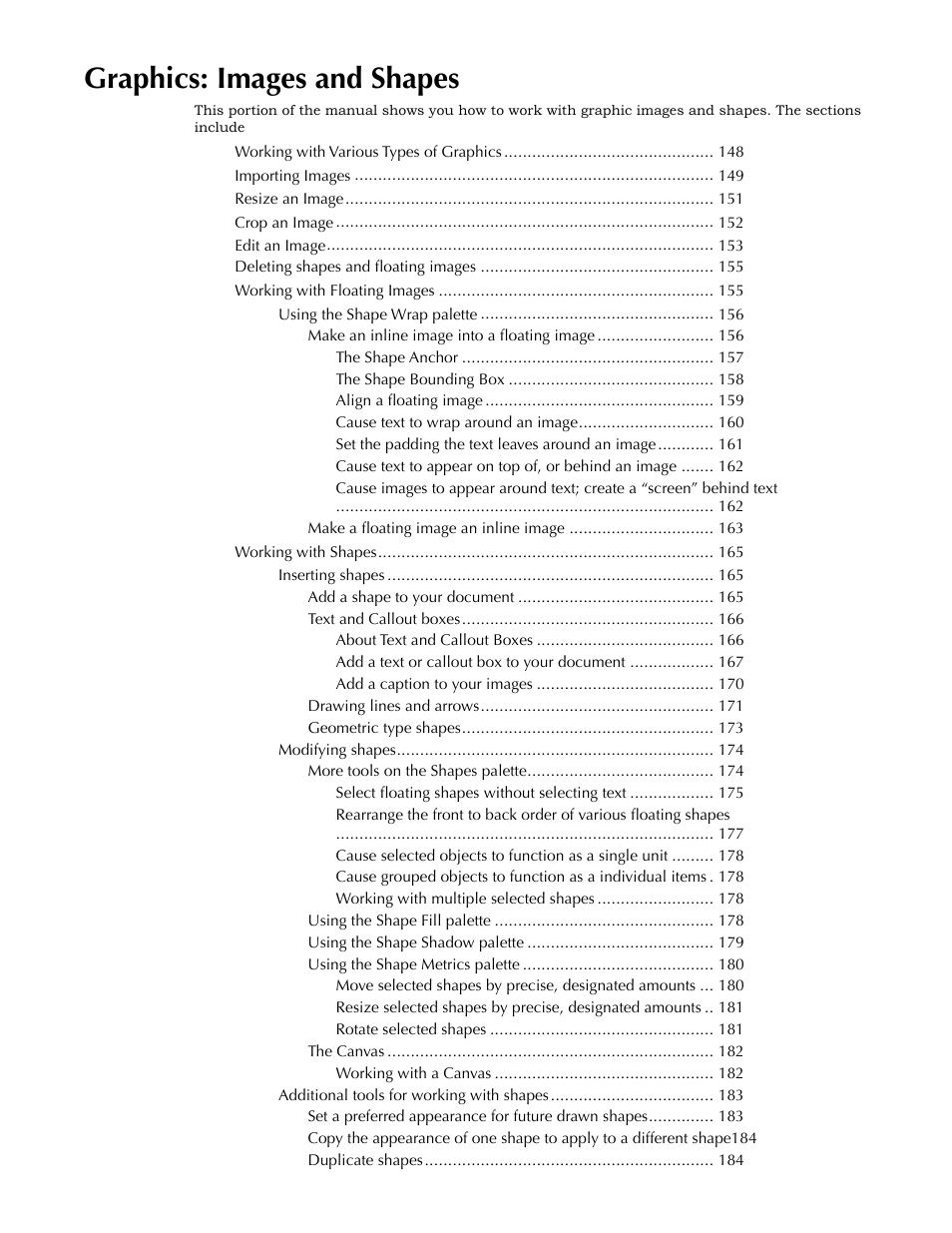Graphics: images and shapes | Nisus Writer Pro User Manual | Page 167 / 525