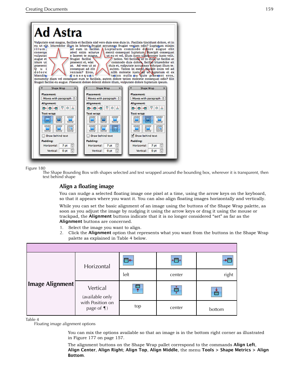Align a floating image, Image alignment | Nisus Writer Pro User Manual | Page 179 / 525
