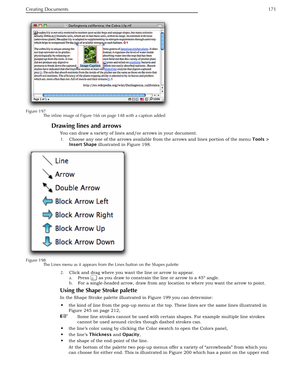 Drawing lines and arrows, Using the shape stroke palette | Nisus Writer Pro User Manual | Page 191 / 525