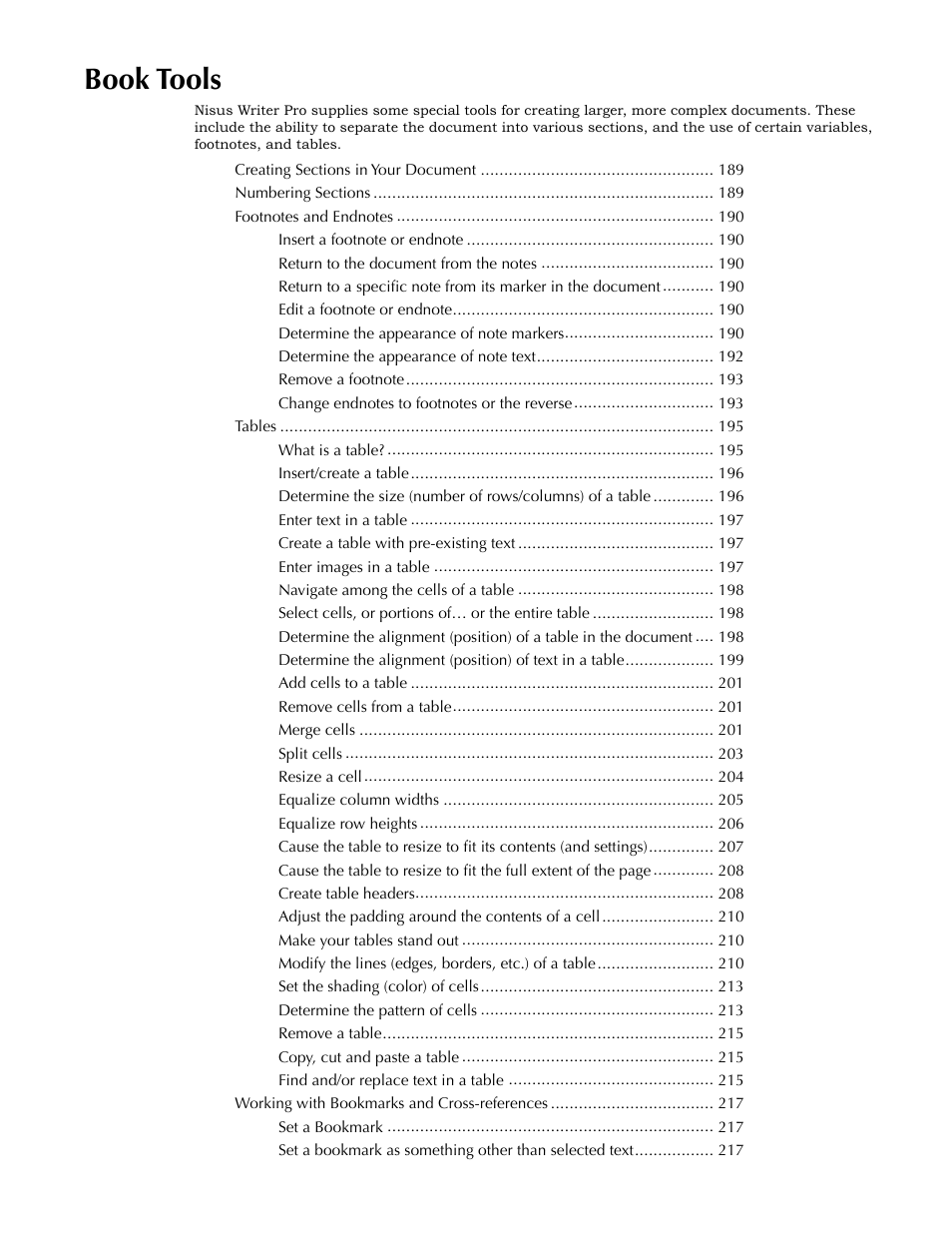 Book tools | Nisus Writer Pro User Manual | Page 207 / 525