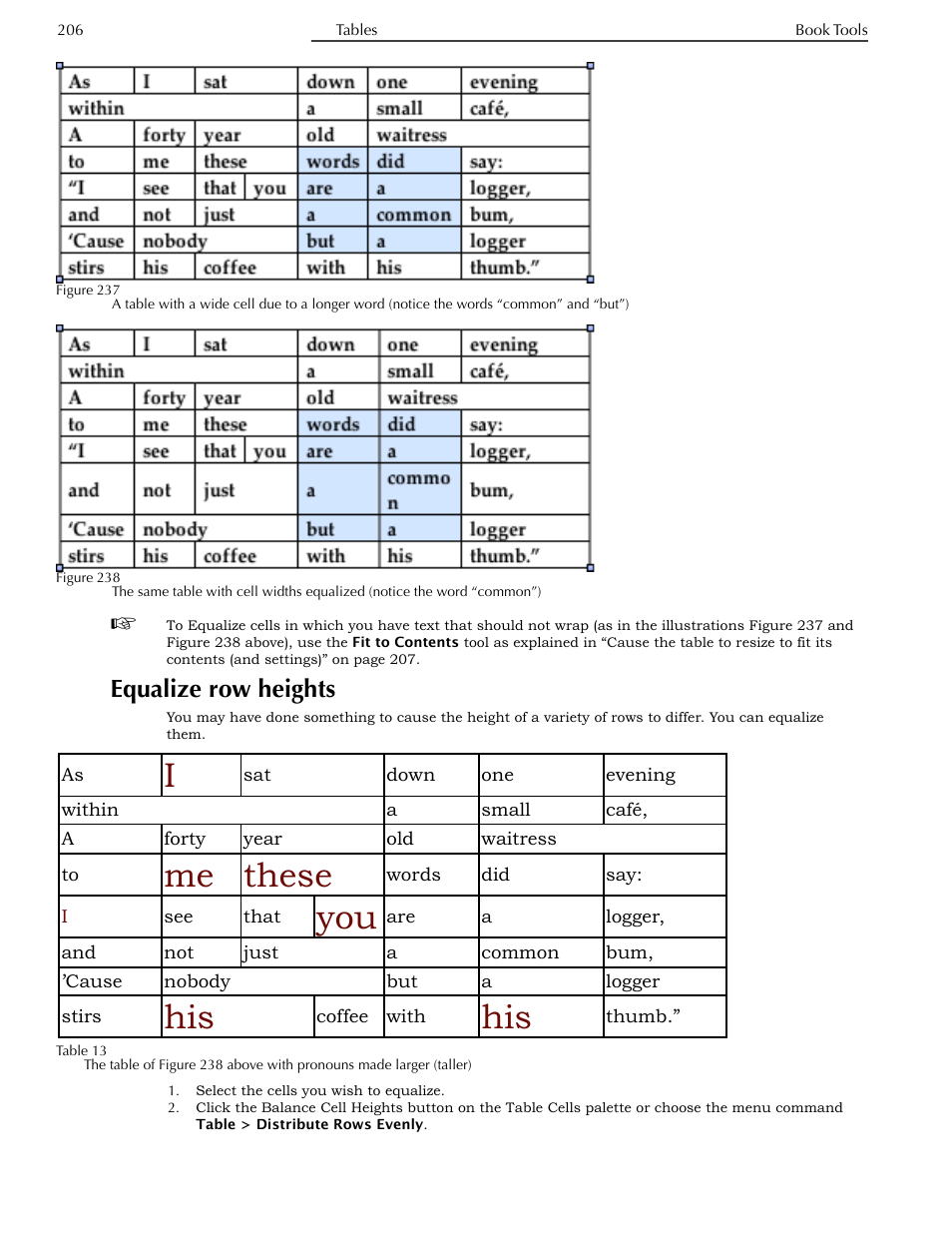 Equalize row heights, These | Nisus Writer Pro User Manual | Page 226 / 525