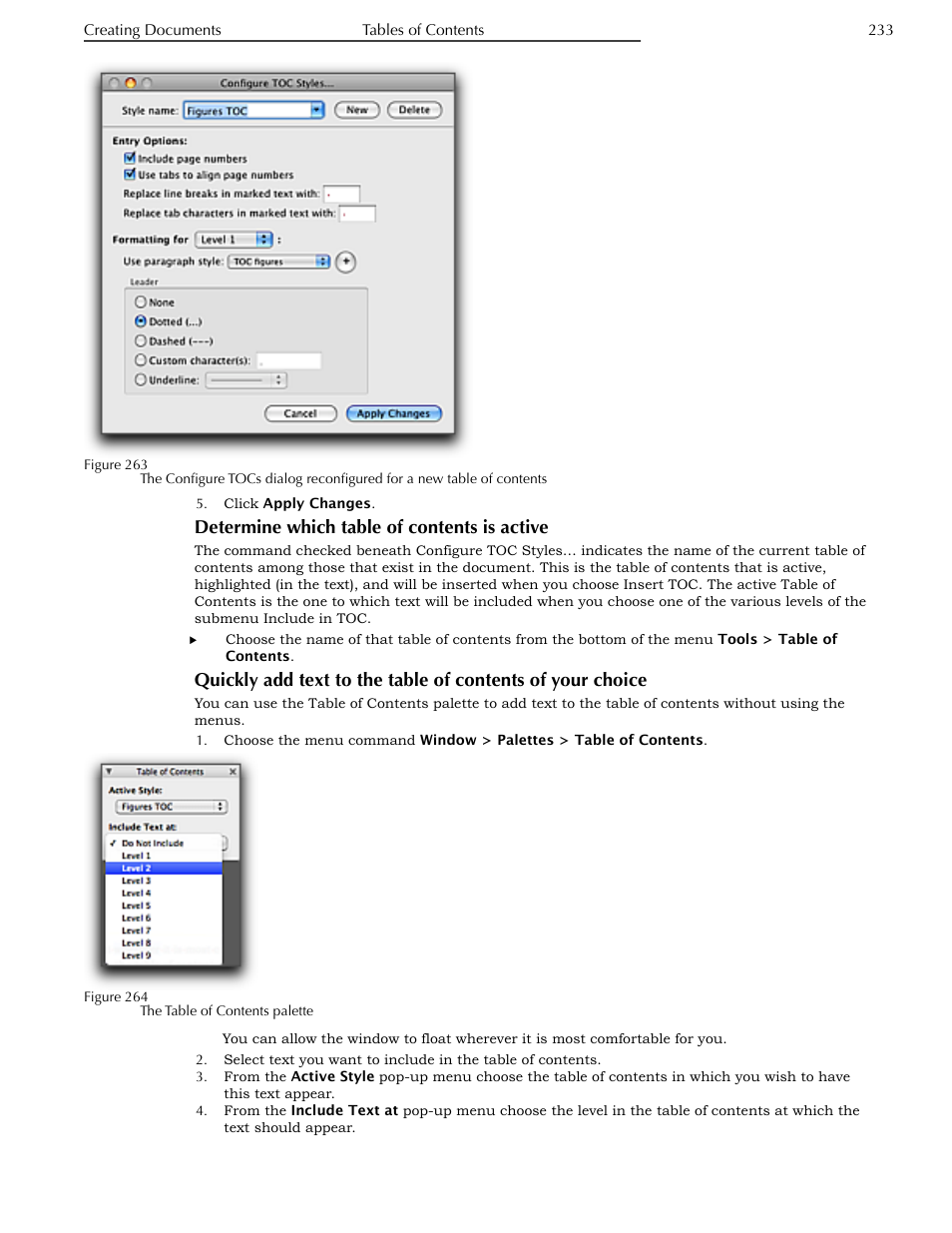 Determine which table of contents is active | Nisus Writer Pro User Manual | Page 253 / 525
