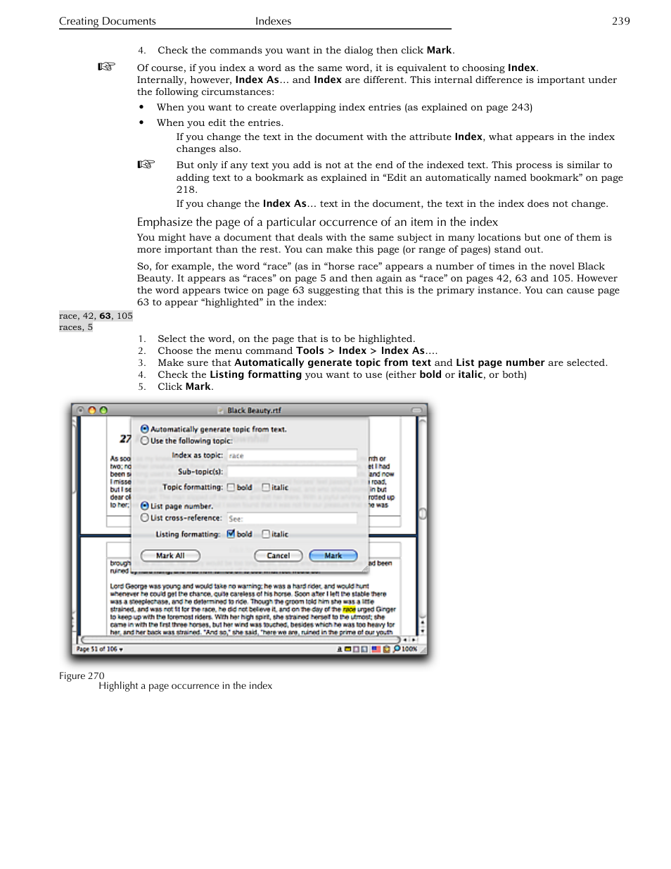Item in the index | Nisus Writer Pro User Manual | Page 259 / 525
