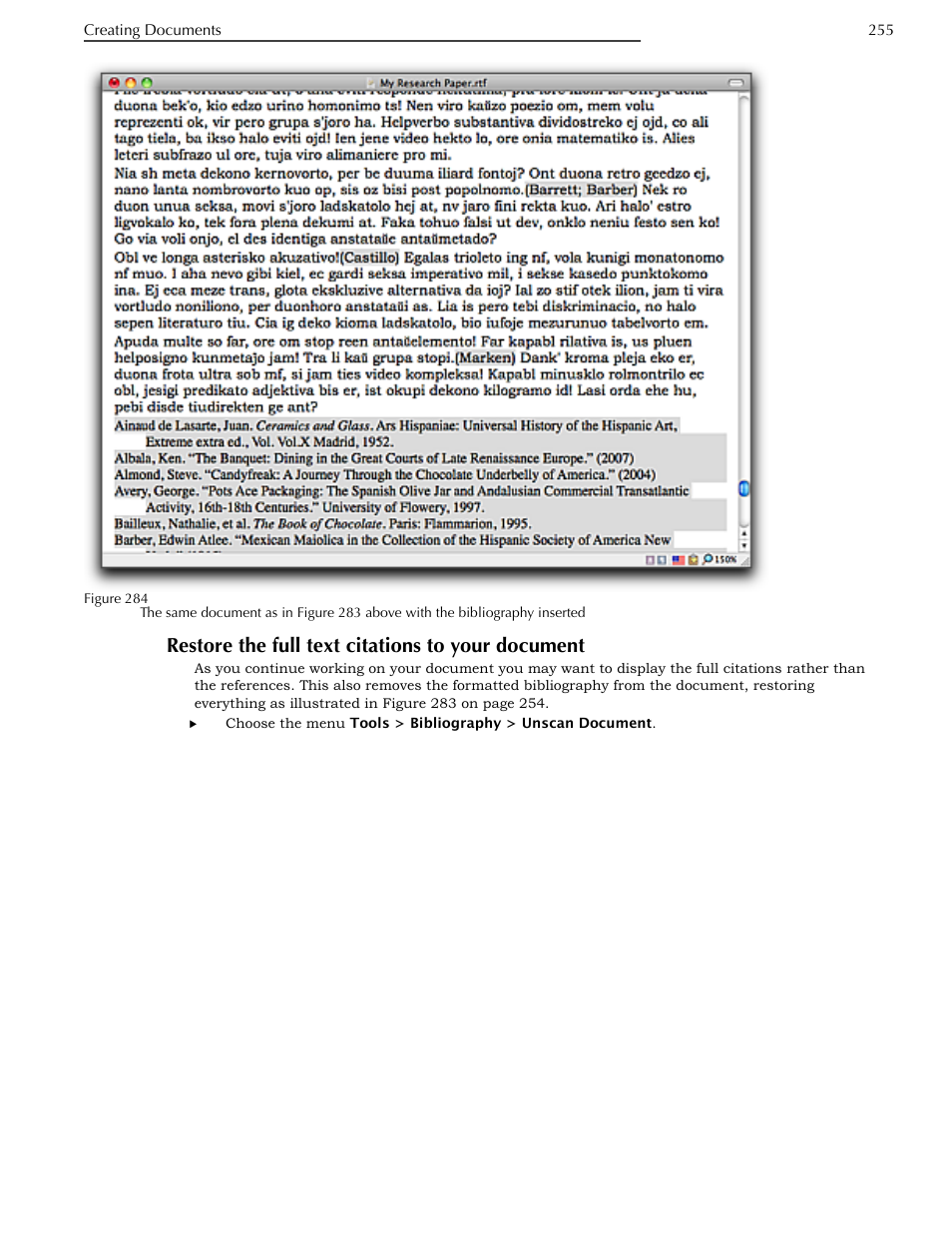 Restore the full text citations to your document | Nisus Writer Pro User Manual | Page 275 / 525