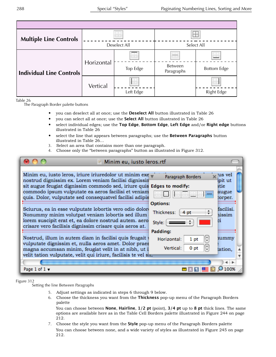 Multiple line controls individual line controls, Horizontal vertical | Nisus Writer Pro User Manual | Page 308 / 525