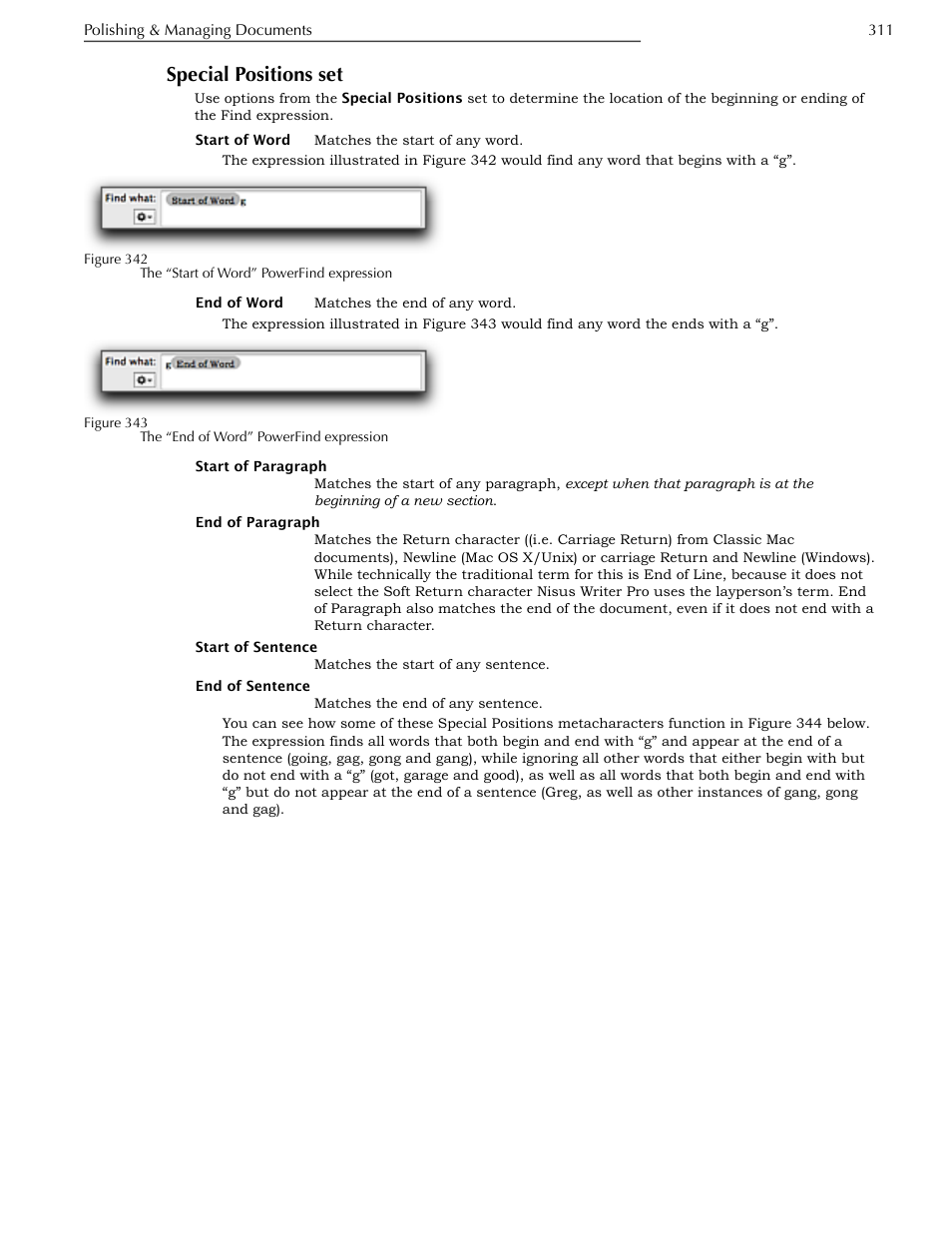 Special positions set | Nisus Writer Pro User Manual | Page 331 / 525