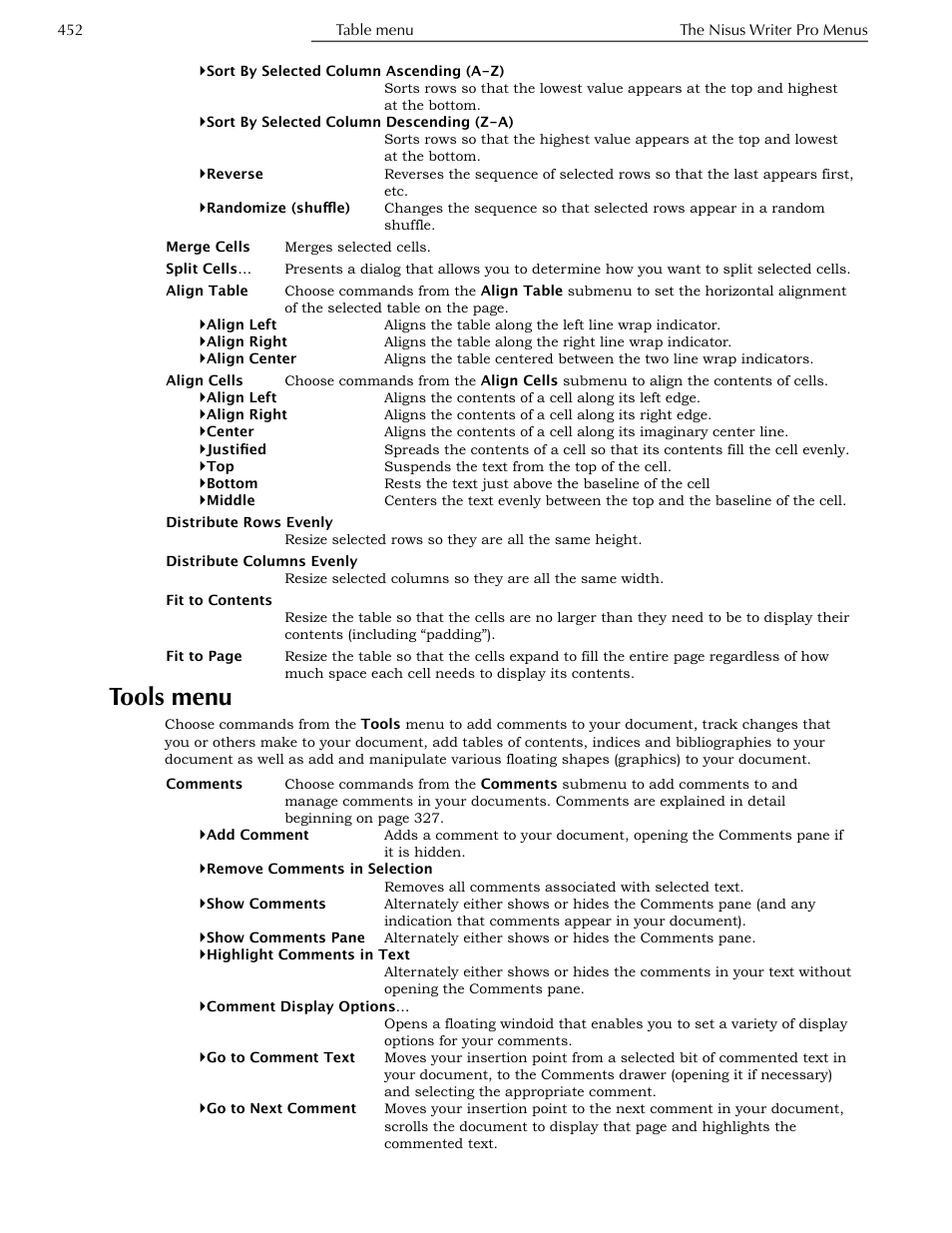 Tools menu | Nisus Writer Pro User Manual | Page 472 / 525