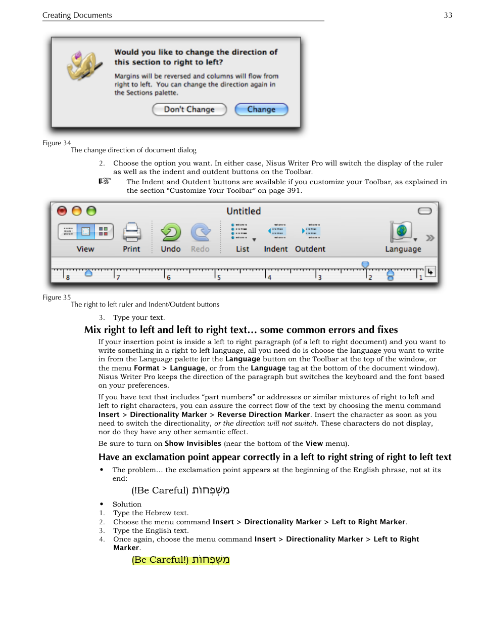 Common errors and fixes, Right string of right to left text | Nisus Writer Pro User Manual | Page 53 / 525