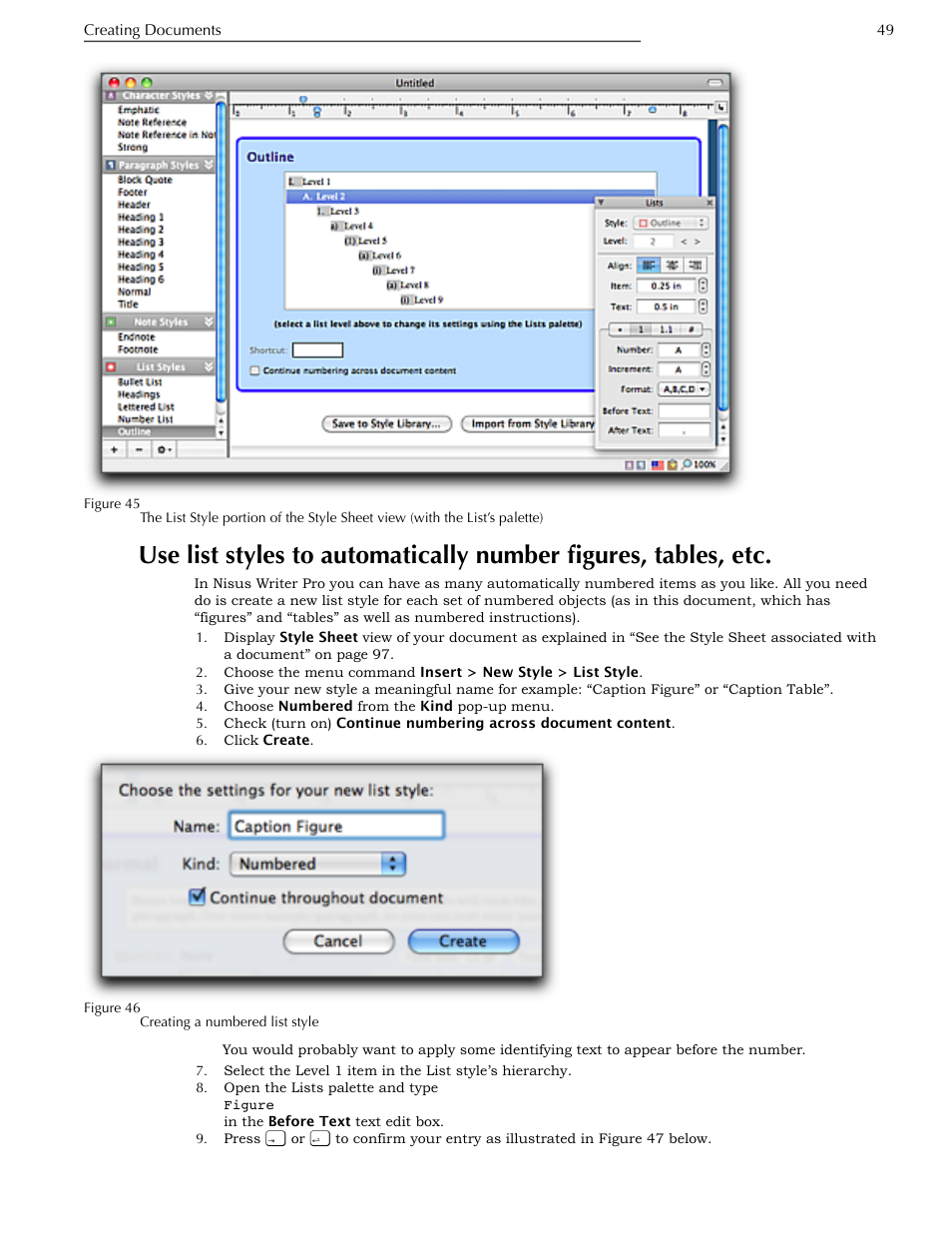 Tables, etc | Nisus Writer Pro User Manual | Page 69 / 525