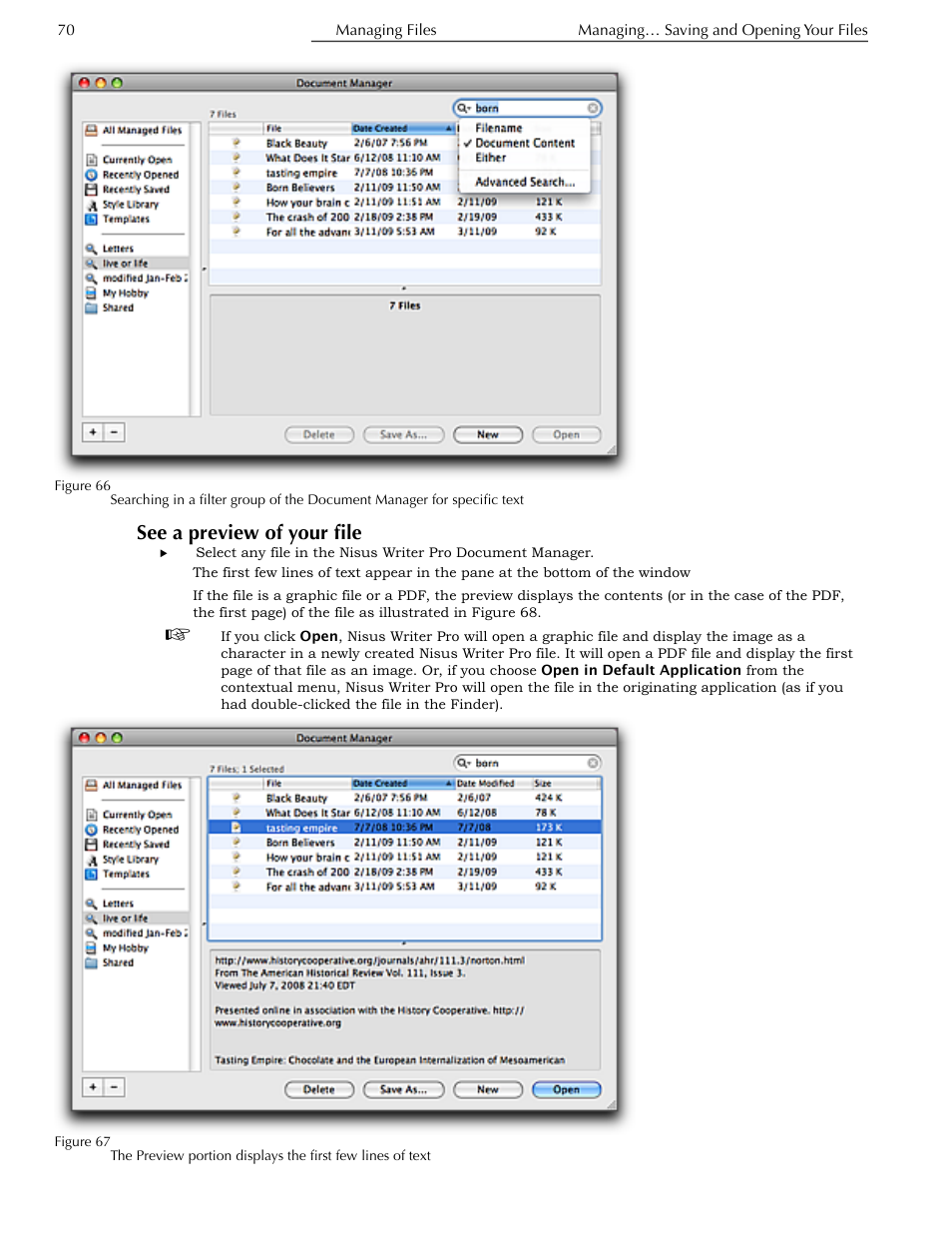 See a preview of your file, Figure 66 | Nisus Writer Pro User Manual | Page 90 / 525