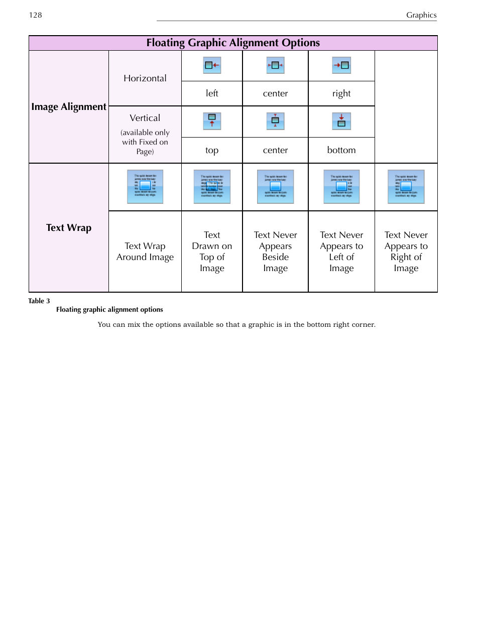 Floating graphic alignment options | Nisus Writer Express User Manual | Page 148 / 316