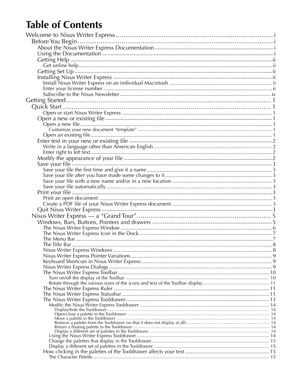 Nisus Writer Express User Manual | Page 5 / 316