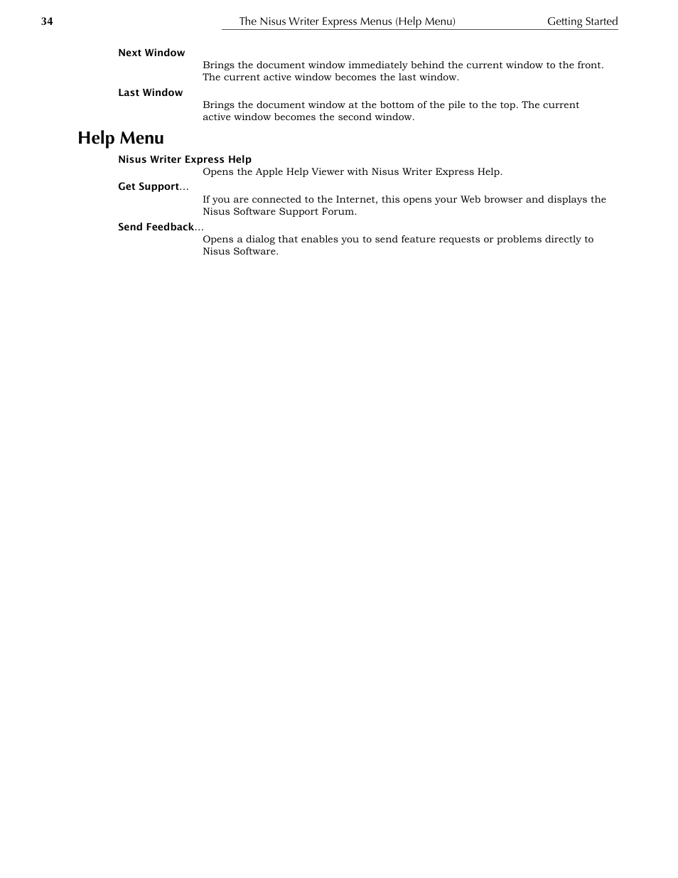 Help menu | Nisus Writer Express User Manual | Page 54 / 316