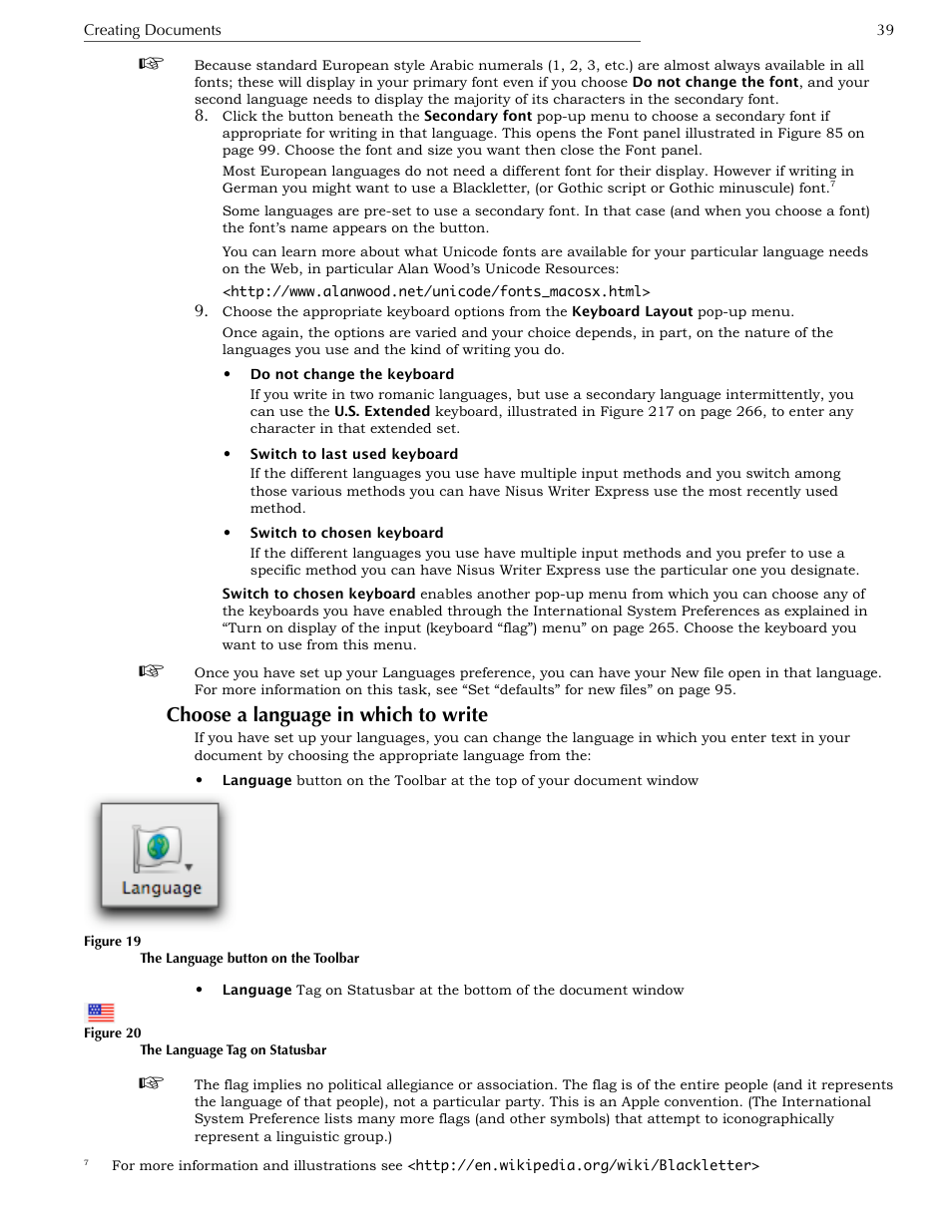 Choose a language in which to write | Nisus Writer Express User Manual | Page 59 / 316