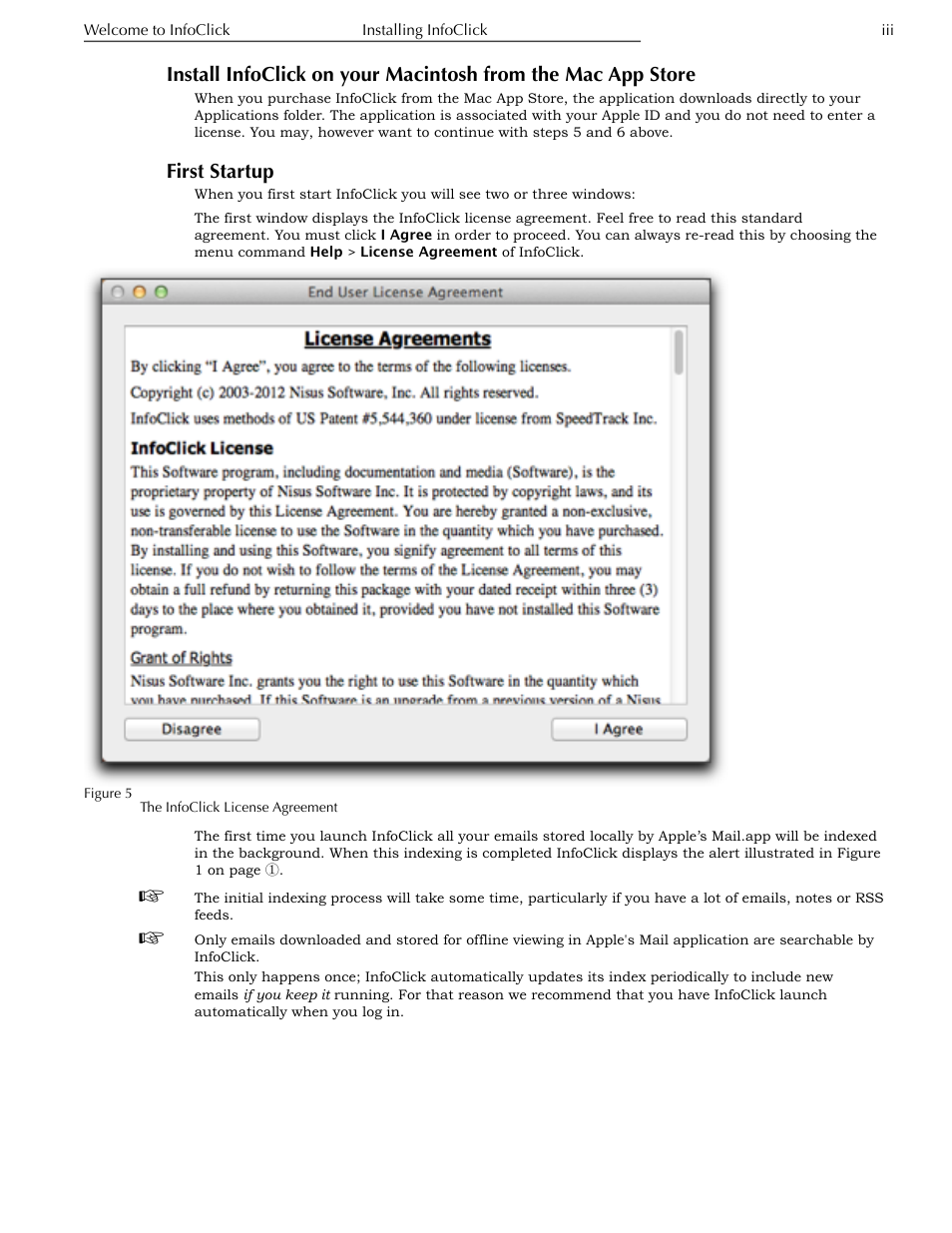 First startup, Install infoclick on your macintosh from the mac, App store | Nisus InfoClick User Manual | Page 13 / 73