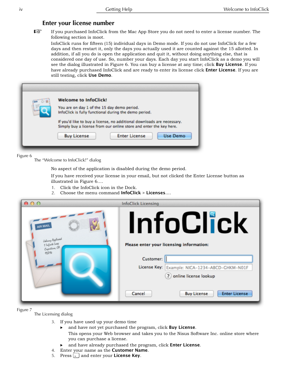 Enter your license number | Nisus InfoClick User Manual | Page 14 / 73