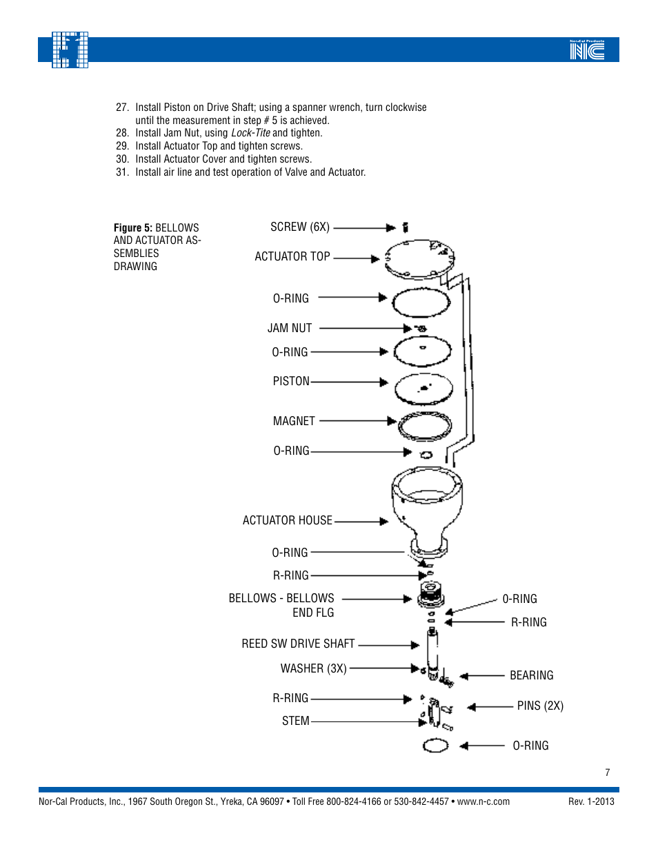 Nor-Cal Linear Gate Valve User Manual | Page 7 / 16