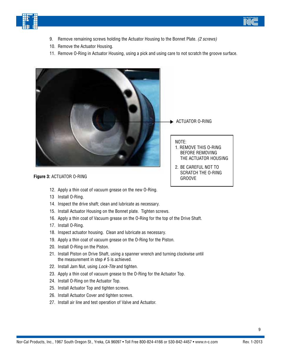 Nor-Cal Linear Gate Valve User Manual | Page 9 / 16