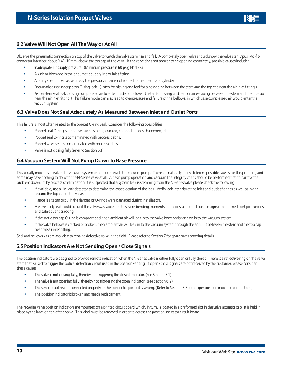 N-series isolation poppet valves | Nor-Cal N-Series Op Lit User Manual | Page 10 / 17