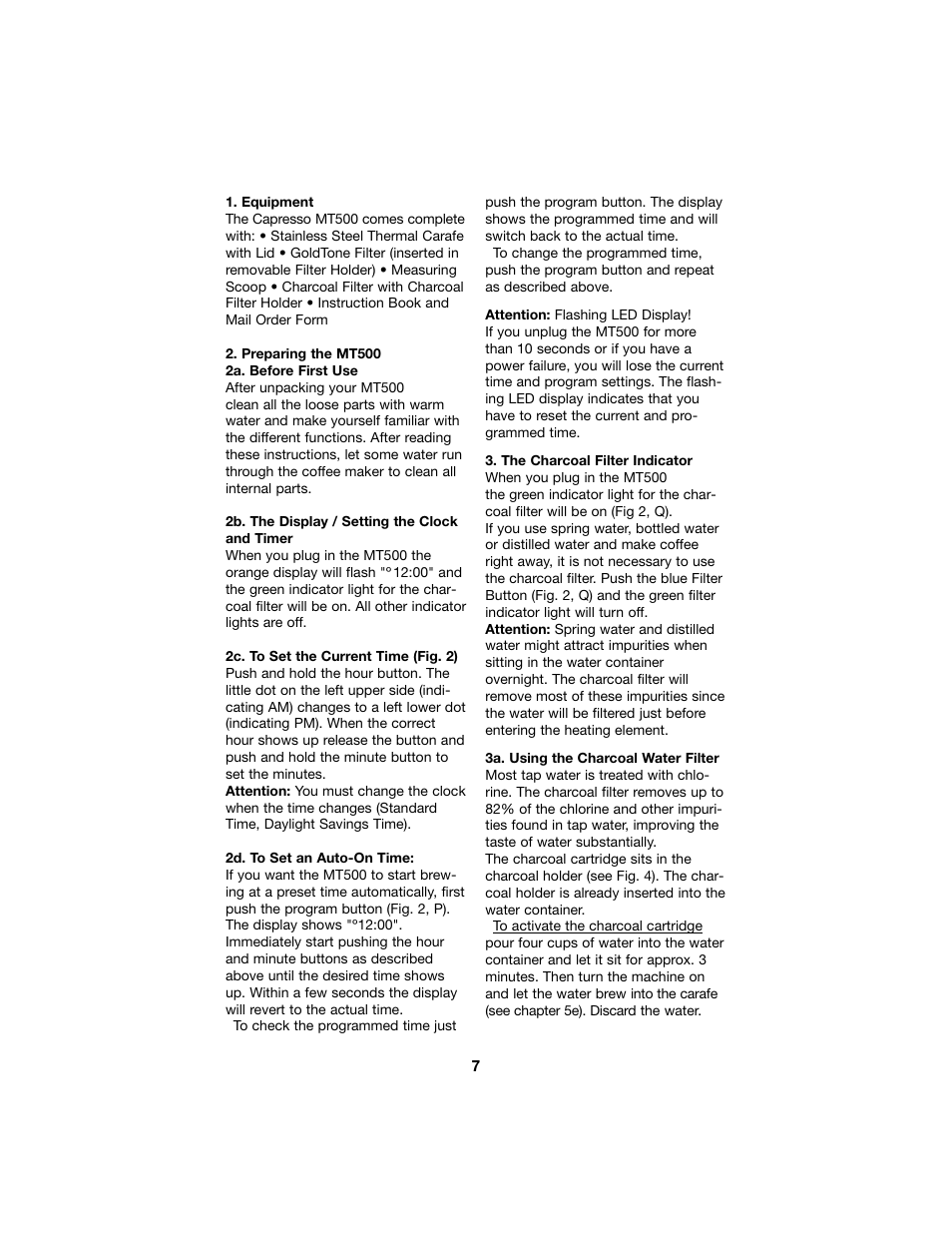 Capresso MT500 Plus User Manual | Page 7 / 14