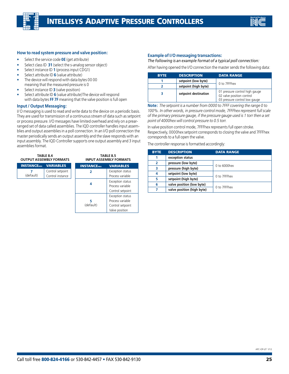 Ntellisys, Daptive, Ressure | Ontrollers | Nor-Cal Intellisys Adaptive Pressure Controllers User Manual | Page 25 / 45
