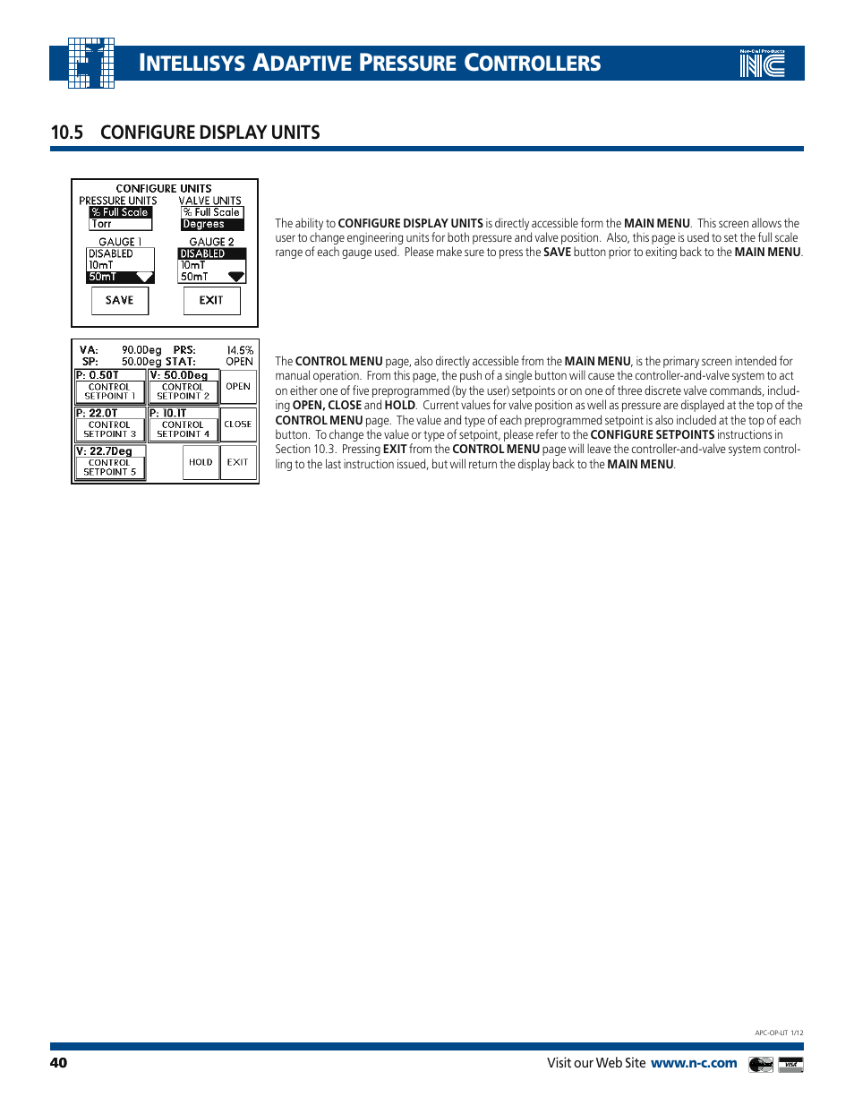 Nor-Cal Intellisys Adaptive Pressure Controllers User Manual | Page 40 / 45