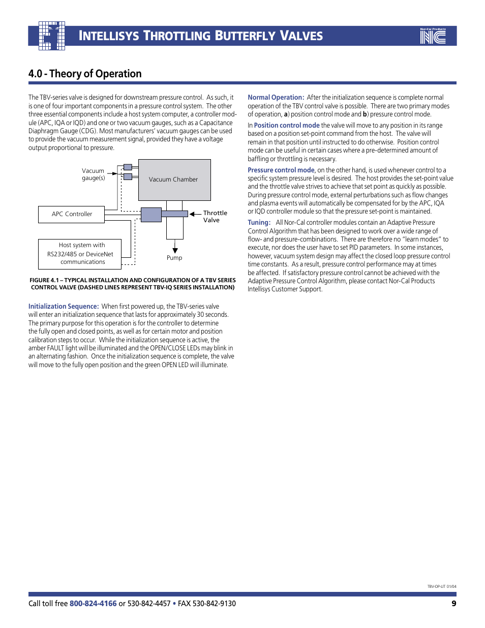 Ntellisys, Hrottling, Utterfly | Alves, 0 - theory of operation | Nor-Cal Intellisys Throttling Butterfly Valve User Manual | Page 9 / 14