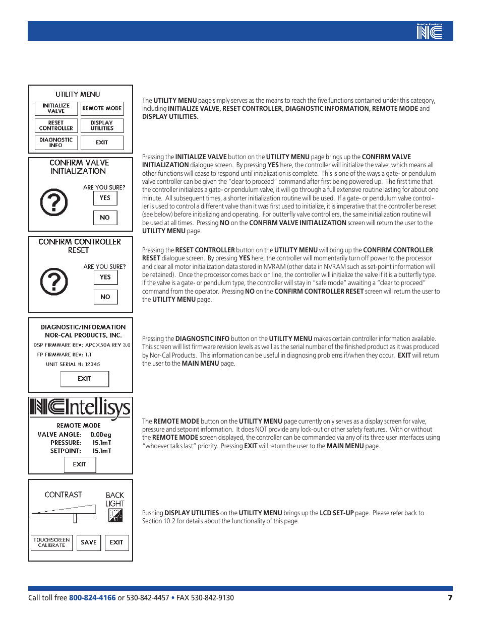 Nor-Cal LCD Front Panel Interface User Manual | Page 7 / 9