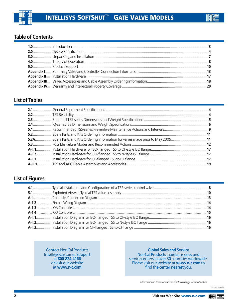 Ntellisys, Alve, Odels | Nor-Cal Intellisys TSS User Manual | Page 2 / 20