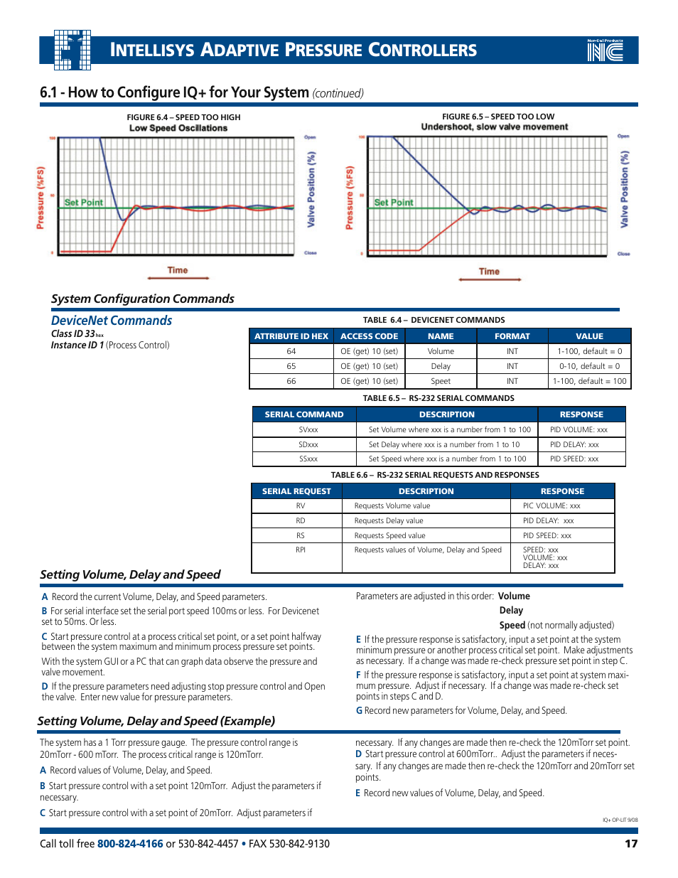 Ntellisys, Daptive, Ressure | Ontrollers, 1 - how to configure iq+ for your system, Devicenet commands, Continued), System configuration commands | Nor-Cal IQ+ Adaptive Pressure Controller User Manual | Page 17 / 36