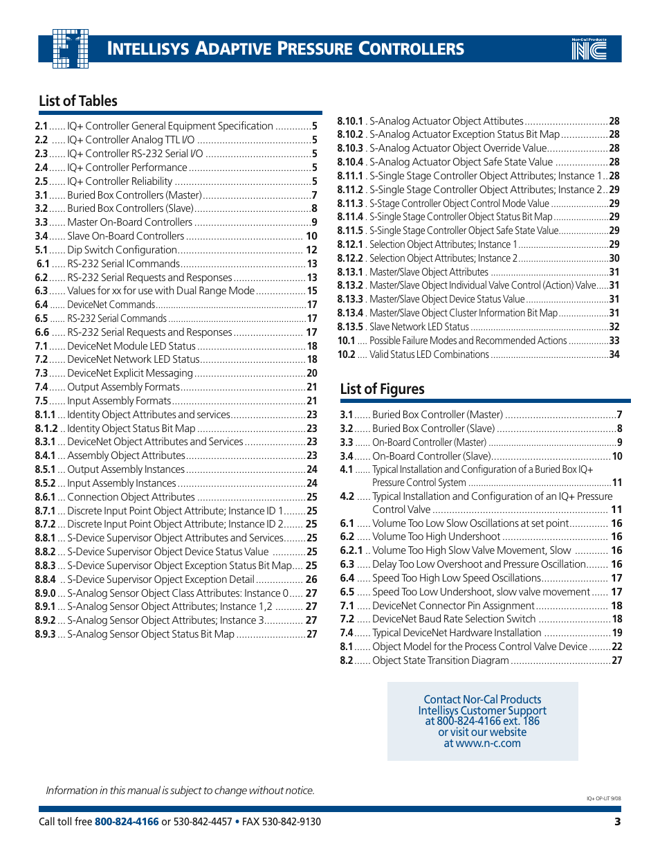 Ntellisys, Daptive, Ressure | Ontrollers | Nor-Cal IQ+ Adaptive Pressure Controller User Manual | Page 3 / 36