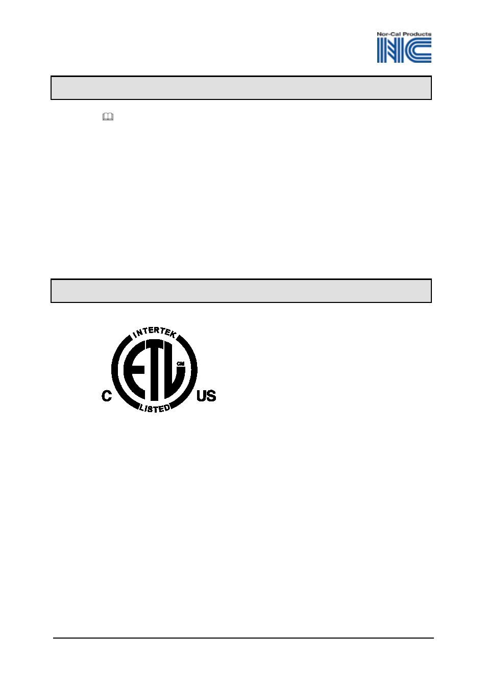 Further information, Etl certification | Nor-Cal CDG 100 OP Lit User Manual | Page 36 / 40