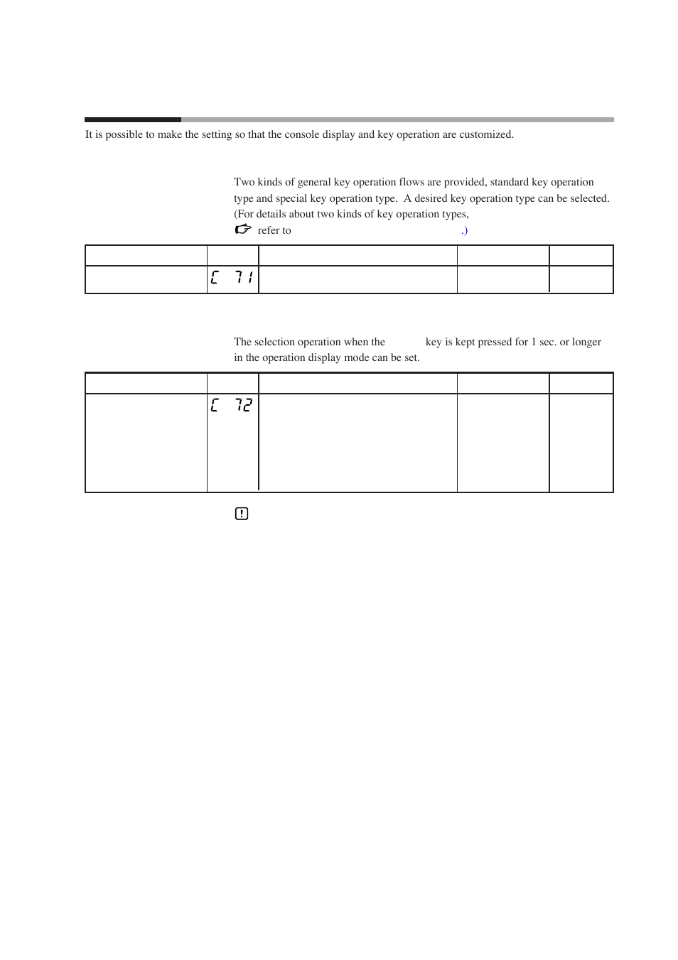 14 console display and key operation, Key operation type, Mode] key function | 5 - 14 console display and key operation | Nor-Cal SDC15 Controller User Manual | Page 123 / 224