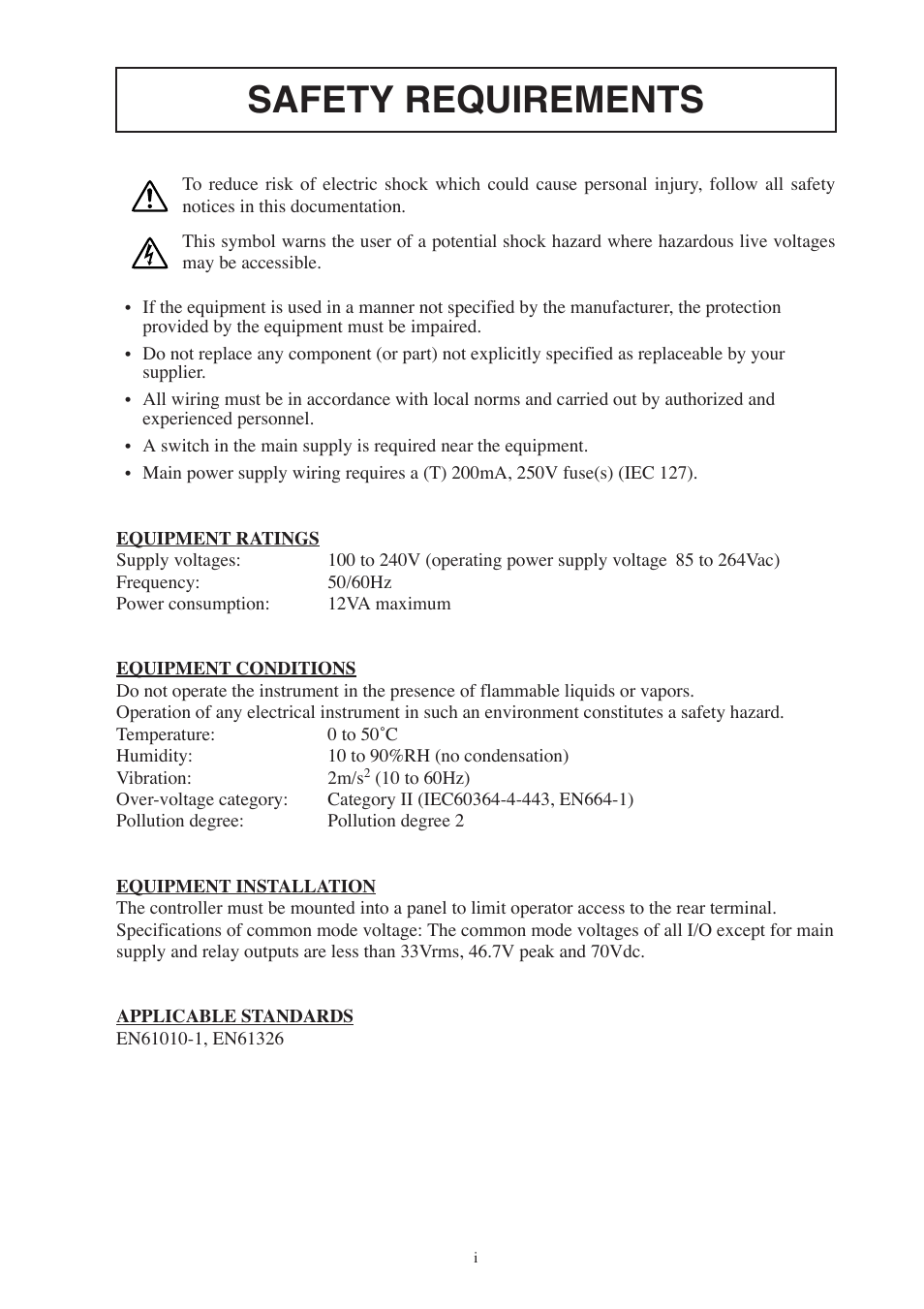 Safety requirements | Nor-Cal SDC15 Controller User Manual | Page 3 / 224