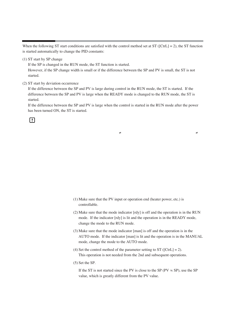 5 st (self-tuning) function, Starting procedures, 5 - 5 st (self-tuning) function | Nor-Cal SDC15 Controller User Manual | Page 74 / 224