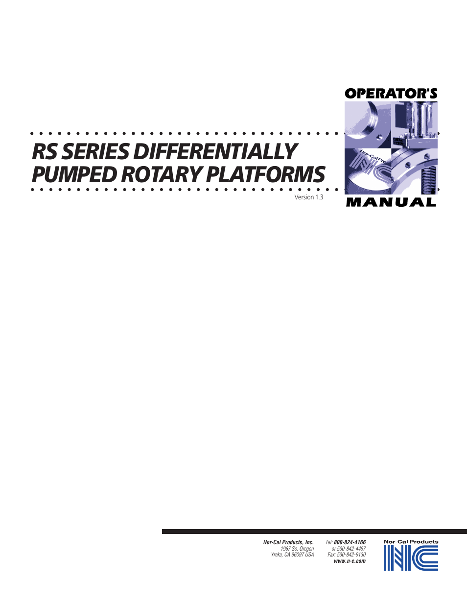 Nor-Cal RS Series Differentially Pumped Rotary Platforms User Manual | 11 pages