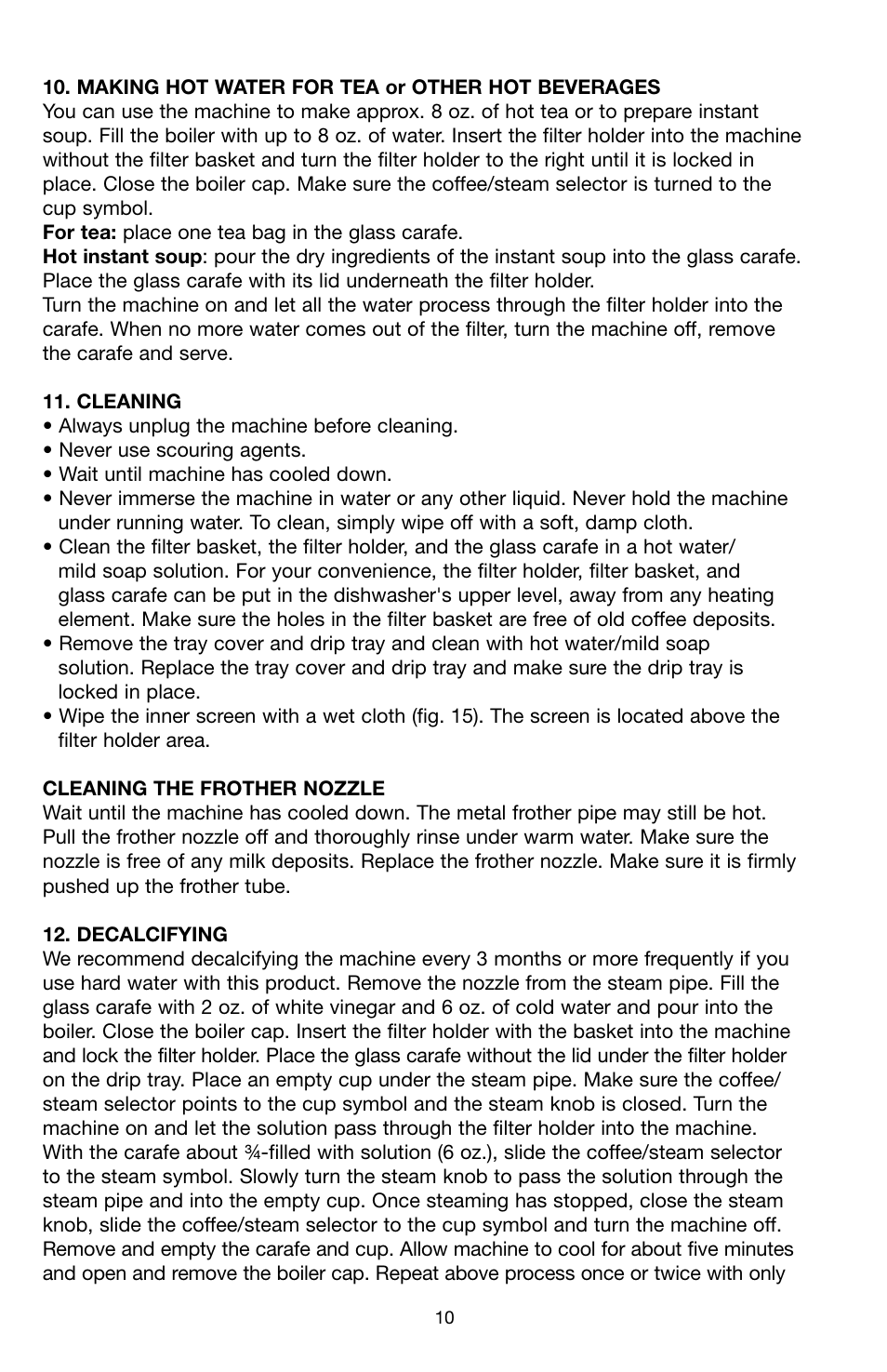 Capresso 4C1210 User Manual | Page 10 / 11