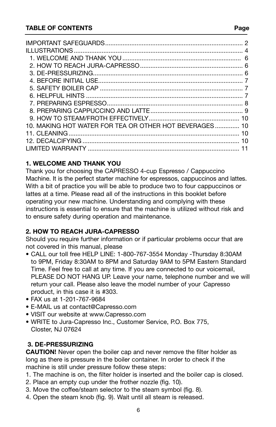 Capresso 4C1210 User Manual | Page 6 / 11