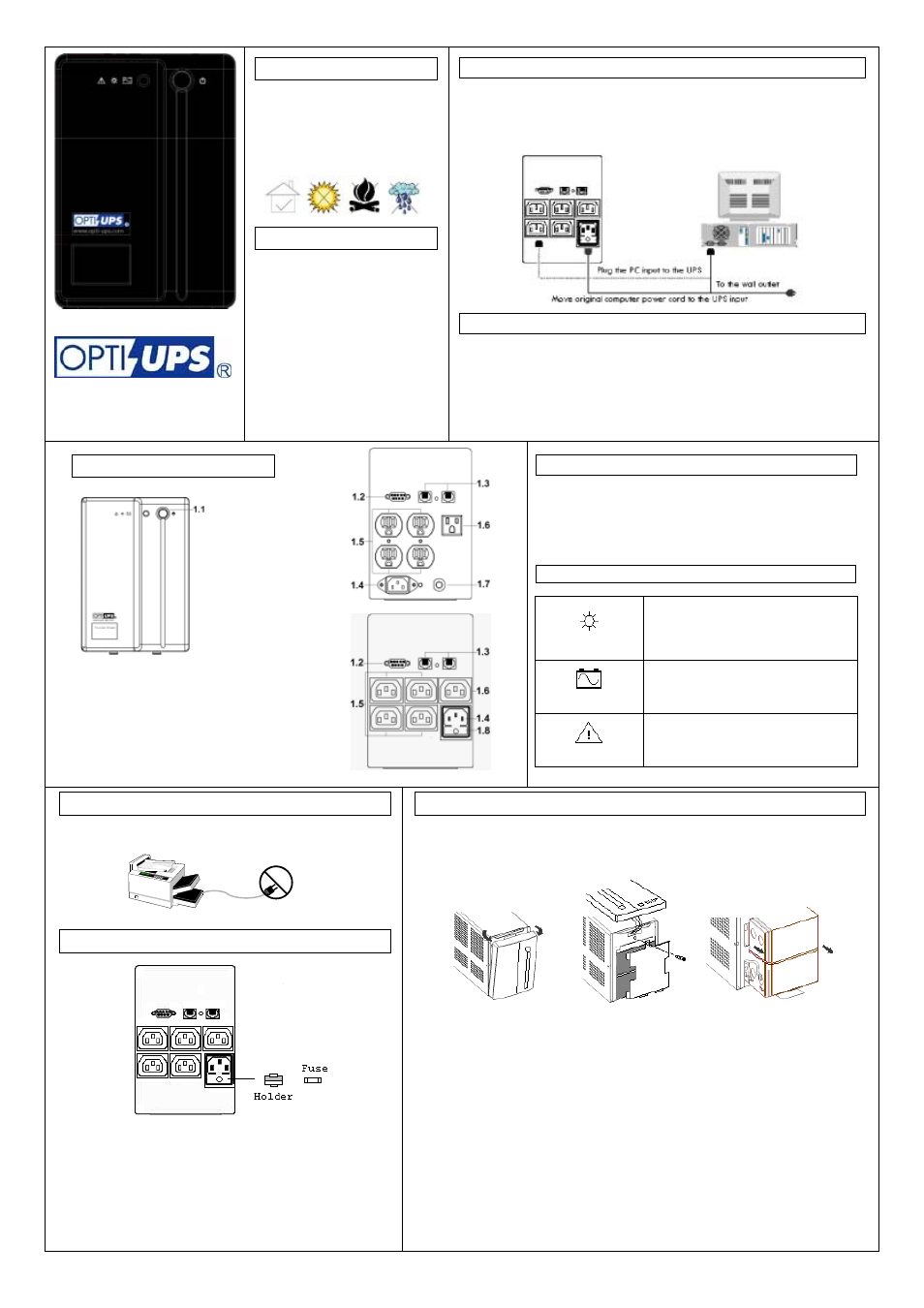 OPTI-UPS TS2250B User Manual | 2 pages