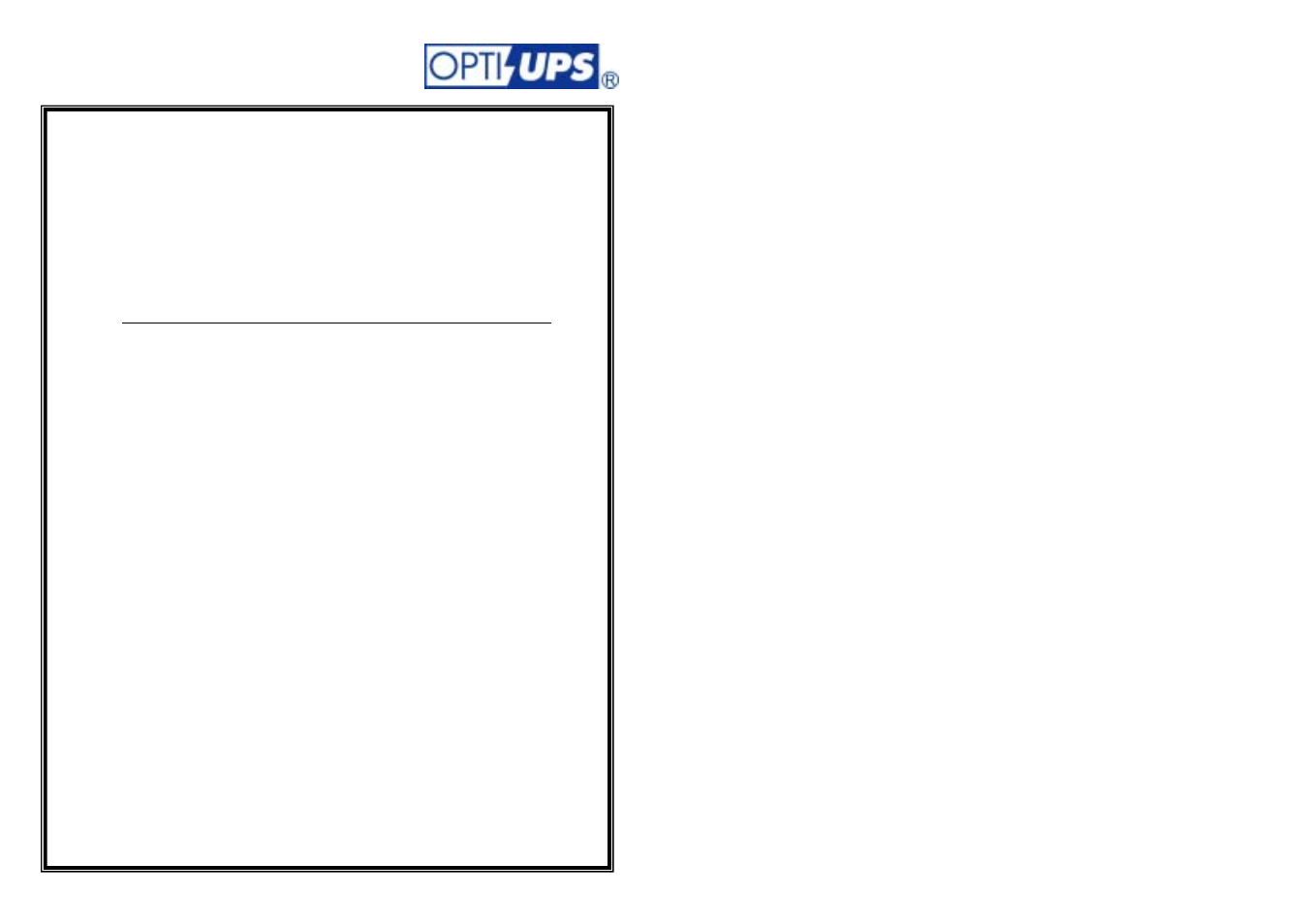 OPTI-UPS OD1000 User Manual | 8 pages