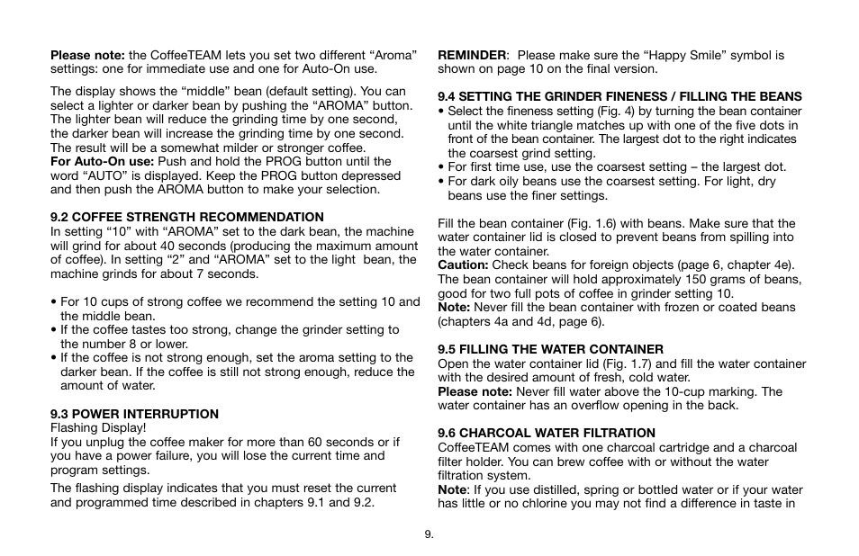 Capresso CoffeeTEAM TS 465 User Manual | Page 9 / 15