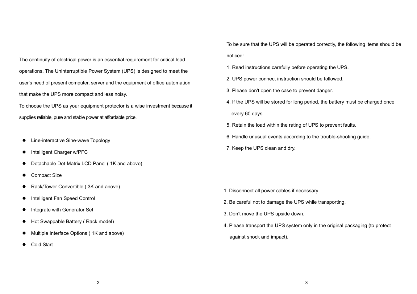 OPTI-UPS PS7500DL User Manual | Page 2 / 19