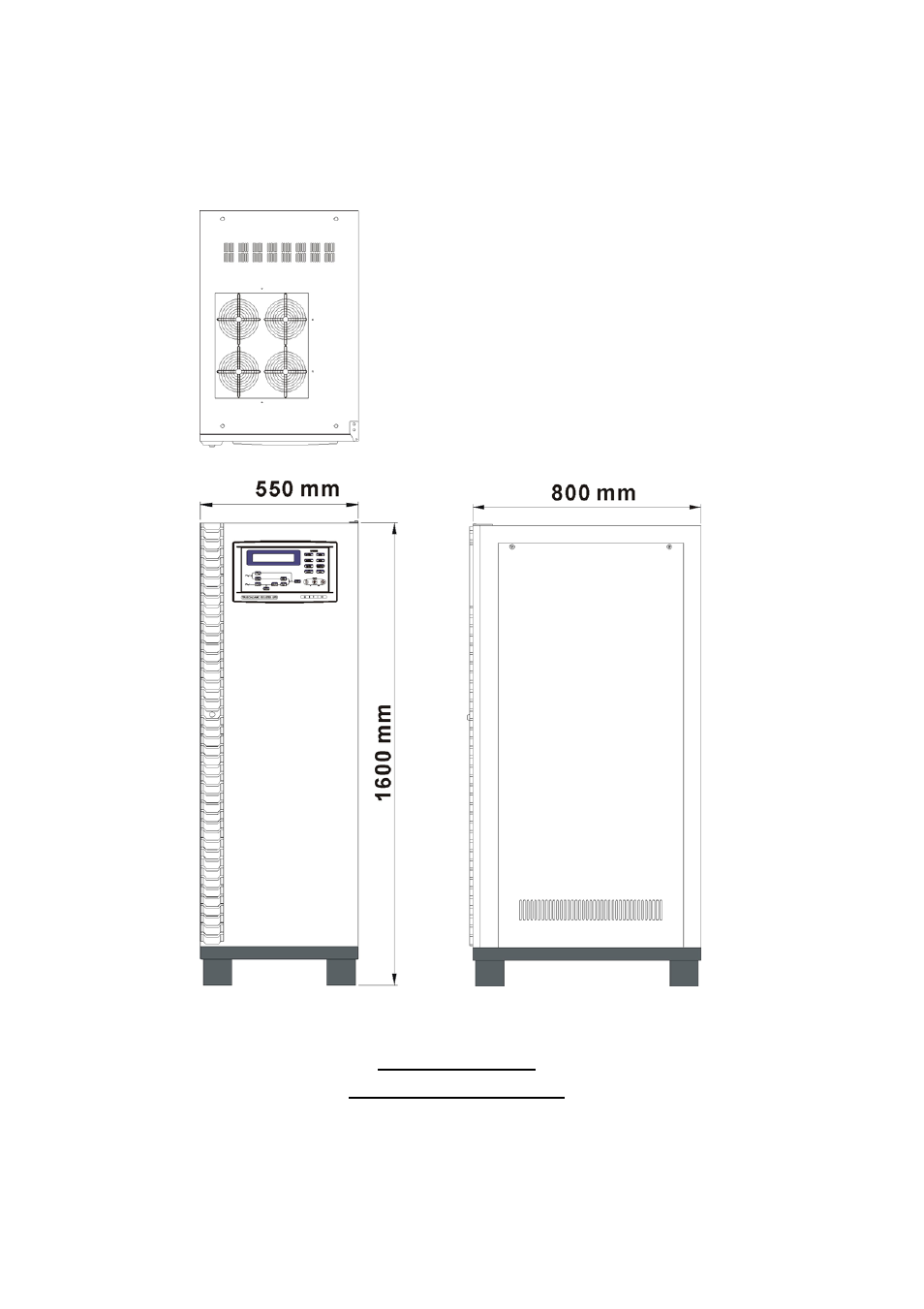 Dimension & drawings, 20kva ~ 60kva outline drawing | OPTI-UPS DS160KD33 User Manual | Page 16 / 83