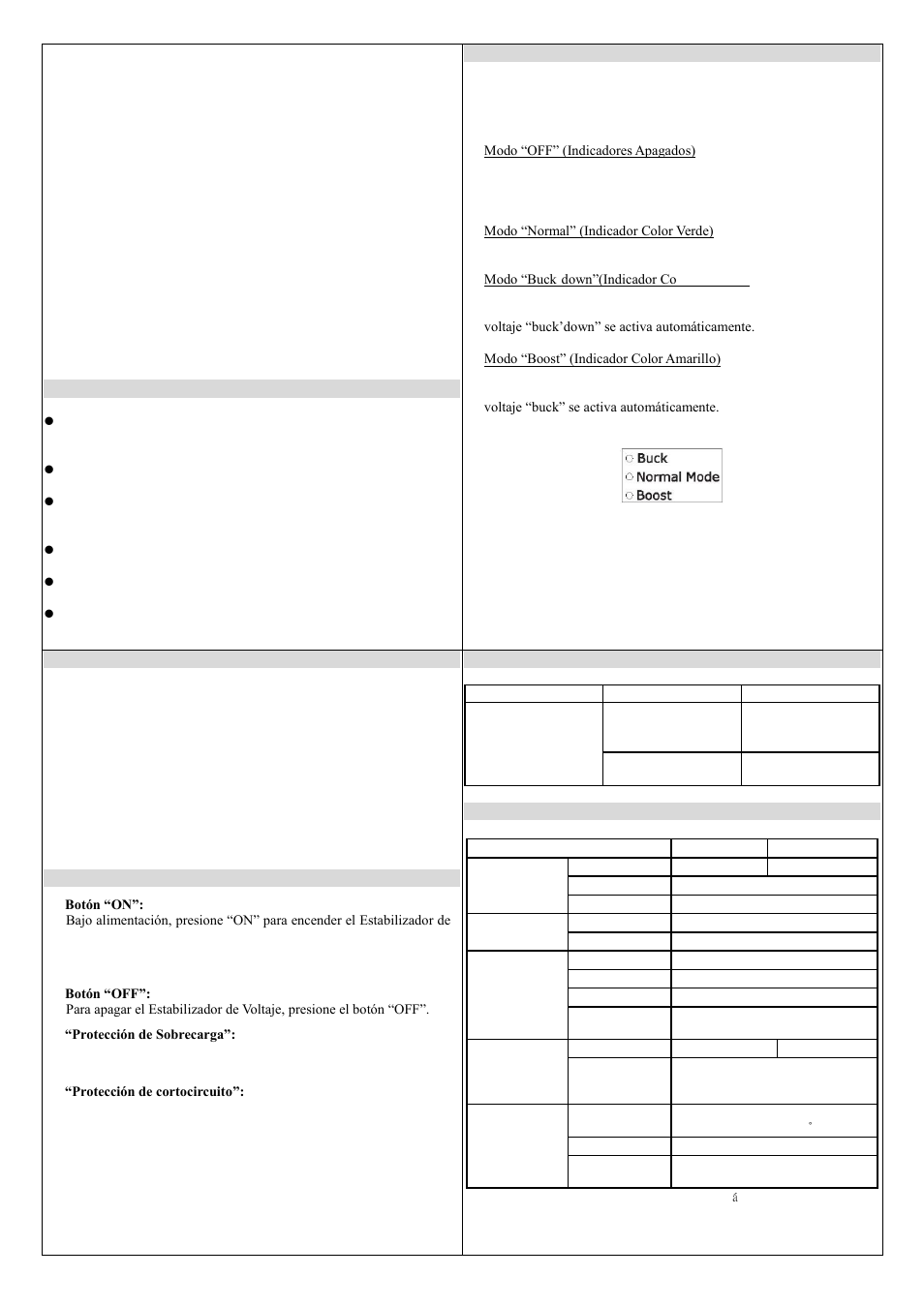 Estabilizador de voltaje manual de instrucciones | OPTI-UPS SS2000 User Manual | Page 2 / 3
