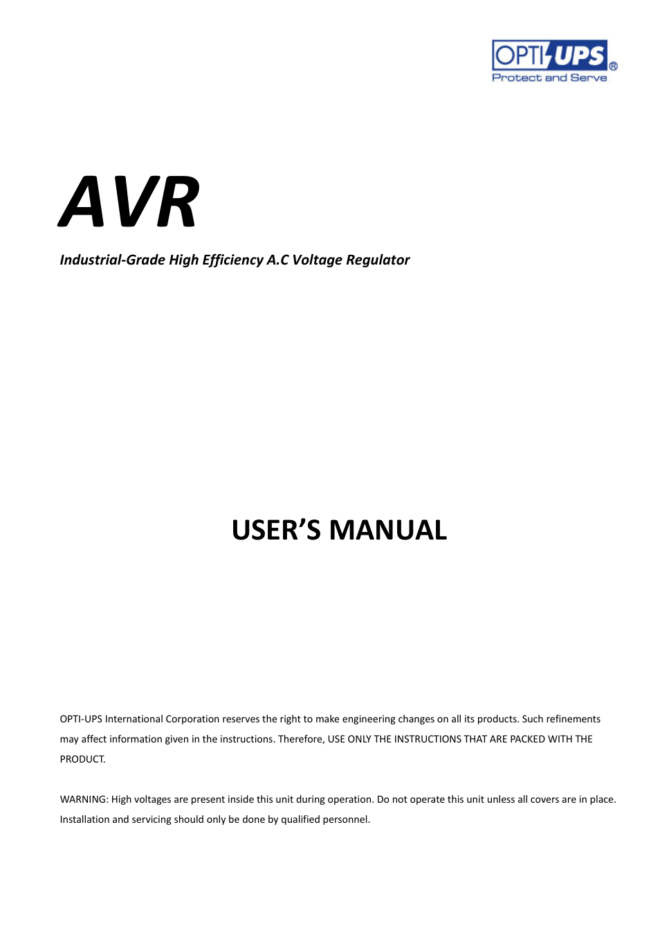 OPTI-UPS SS20K33 User Manual | 21 pages