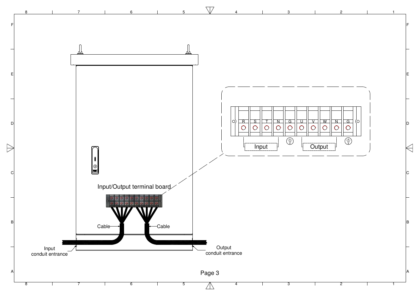 Input output input/output terminal board, Page 3 | OPTI-UPS SS30K33 User Manual | Page 15 / 19