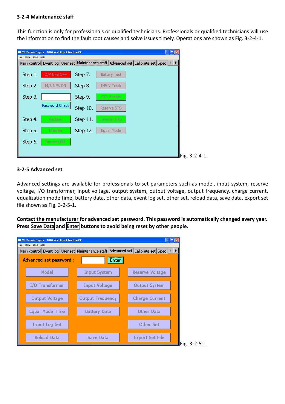 2-4 maintenance staff, 2-5 advanced set | OPTI-UPS DS200KC33II User Manual | Page 11 / 34