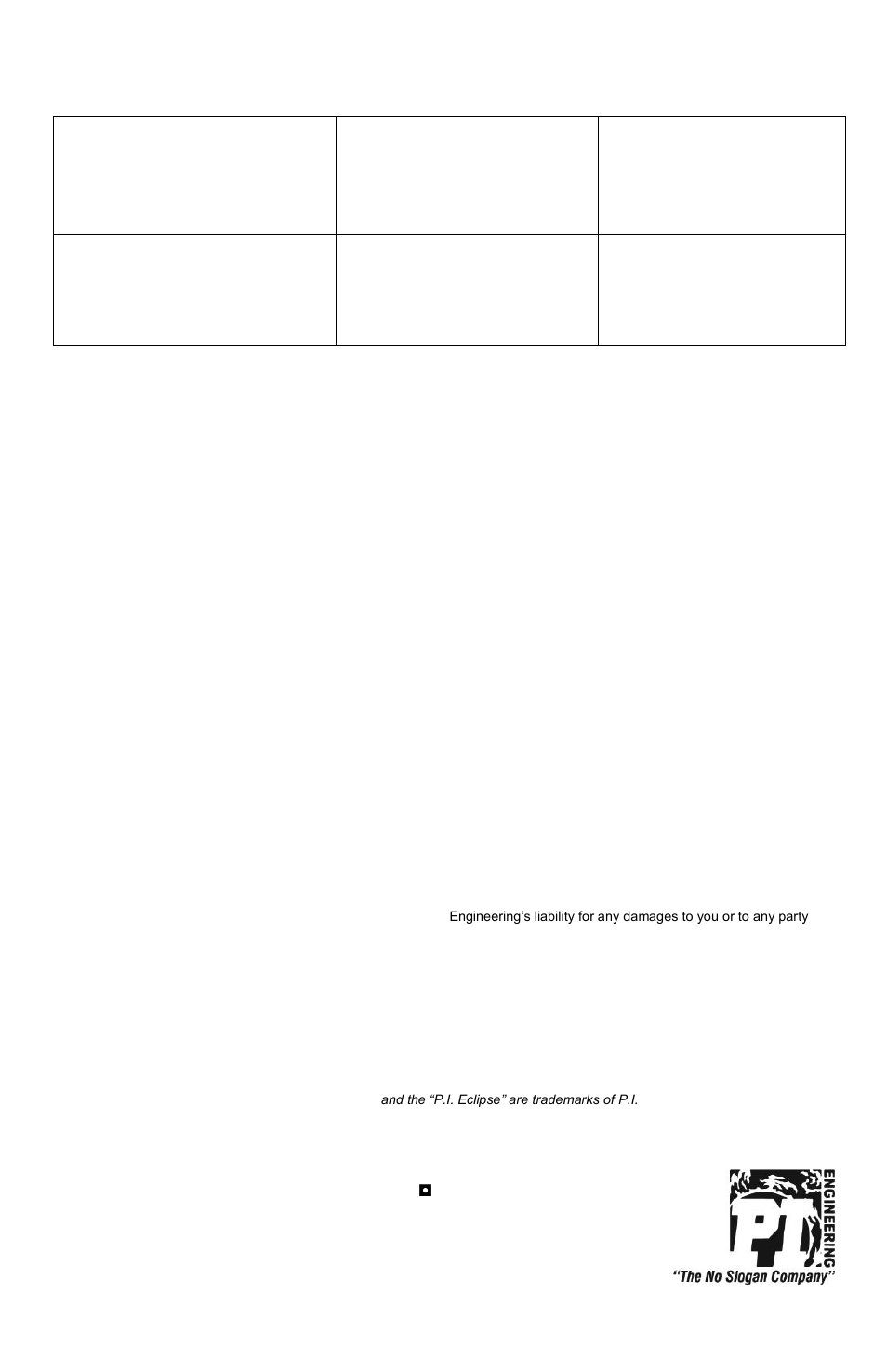 Contact information, Limited warranty, P.i. engineering, inc. all rights reserved | P.I. Engineering XK-24 Keypad User Manual | Page 4 / 4