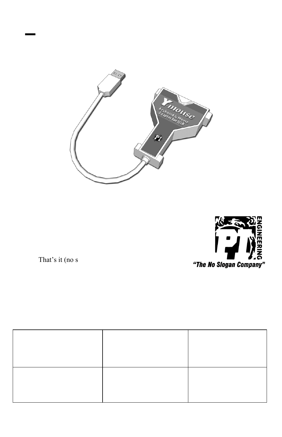 P.I. Engineering PS/2 to USB Adapter User Manual | 4 pages