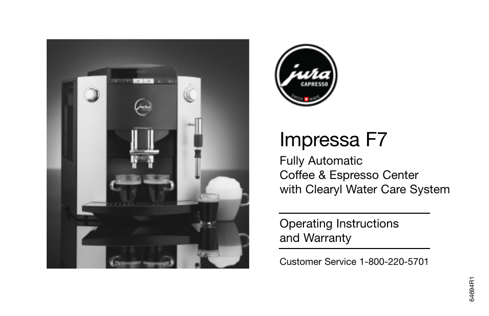 Capresso Impressa F7 User Manual | 24 pages